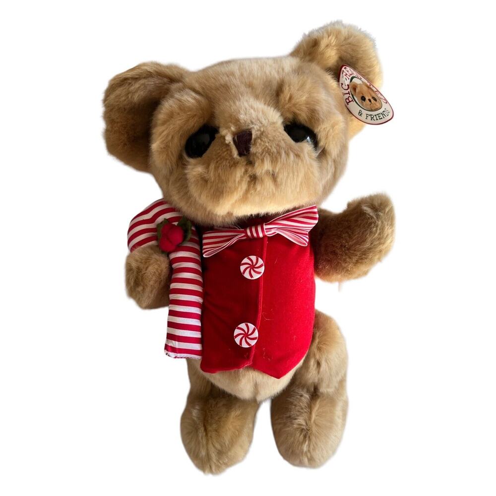 Big Head Sweet‎ Ted Jointed Teddy Bearington Collection Christmas Plush Toy Vtg